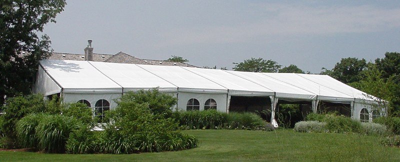 Image of clear span tent rented for a wedding tent in Des Moines IA.