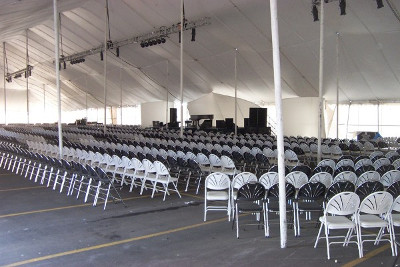 Image of huge white tent rental Kansas City Kansas