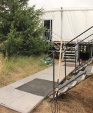 Stairs to reach catering area set on decking
