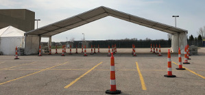 Image of Tent For Covid19 Drive Through Testing.