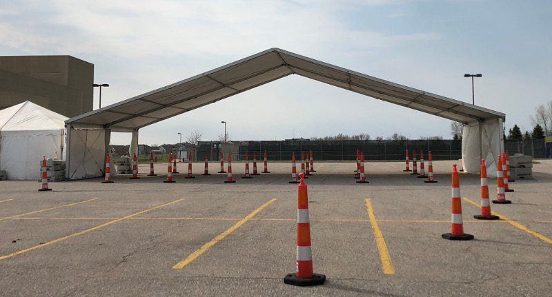 Clear Span Tents used for health screening