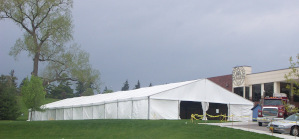 Image of Tent providing extra space for students.