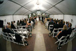 Evening wedding held in wedding tent rental Omaha, NE