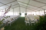 spring wedding - interior of wedding tent rental Des Moines Iowa