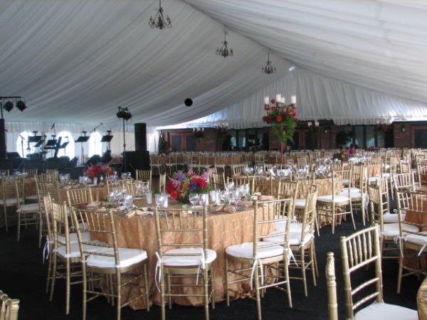 Image of interior of tent at Omaha Country Club