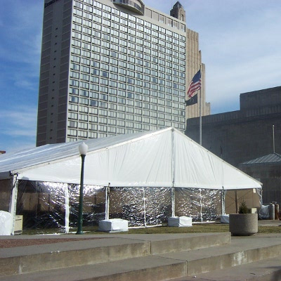 Image of weighted clearspan tent in Kansas City
