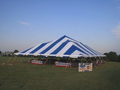 image of 60 X 60 blue and white fireworks tent