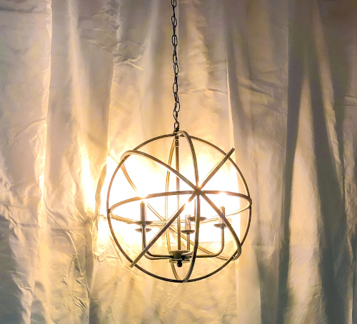 Image of black sphere chandeliers 