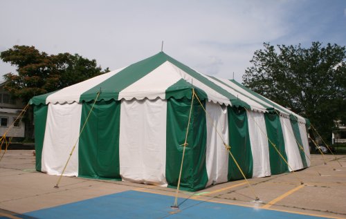 image of 20 X 40 green and white fireworks tent