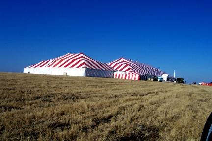 image of Large red & white Commercial Tent for ground breaking