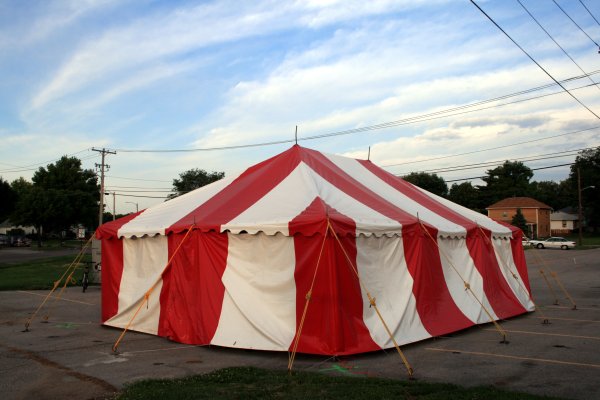 image of 20 X 30 small red and white tent