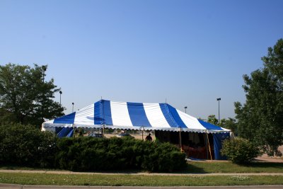 image of 30 X 50 blue and white festival tent
