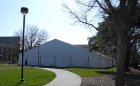 Image of tent used to create a temporary gathering space for FFA convention