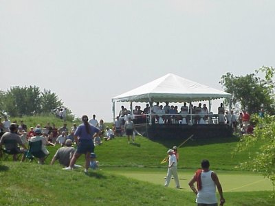 skybox tent serving as a hospitality suite