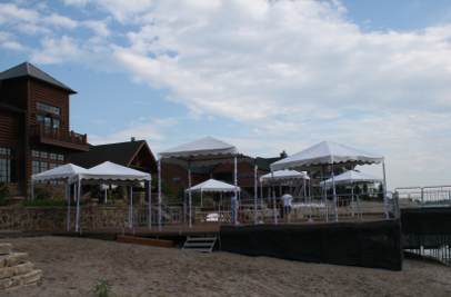 Exterior view of completed tent set