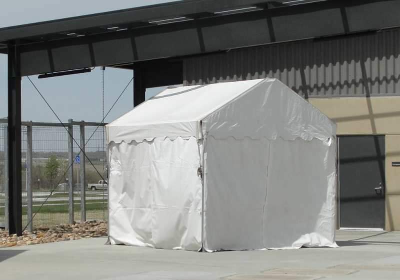 10 X 10 frame tent with walls set at Omaha, NE at Werner Ballpark